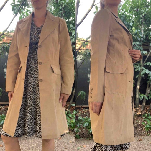 Suede trench coat