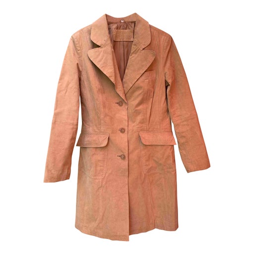Suede trench coat