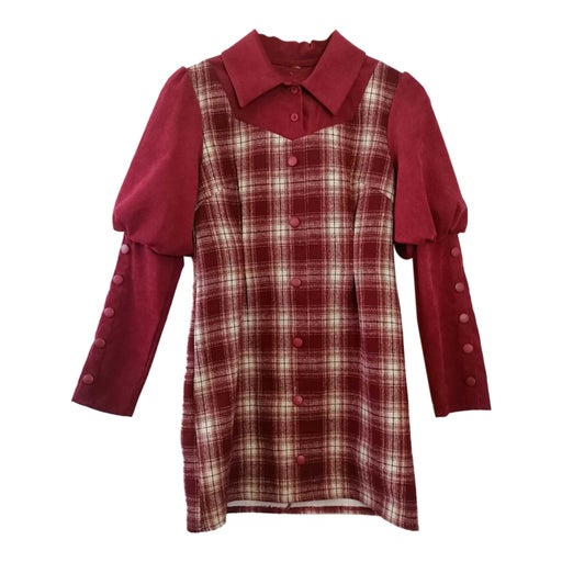 Checked mini dress