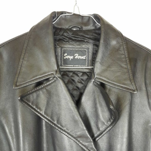 Leather trench coat