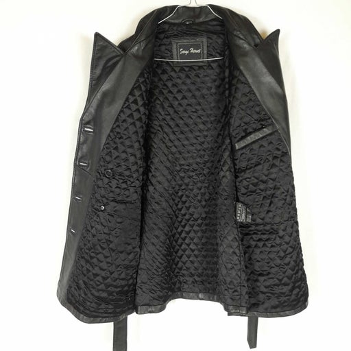 Leather trench coat
