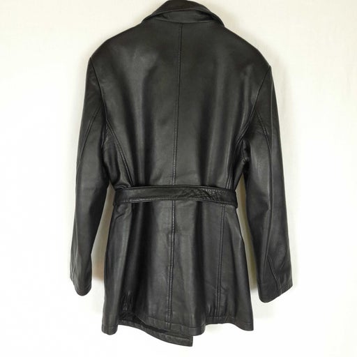 Leather trench coat