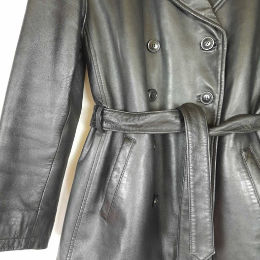 Leather trench coat