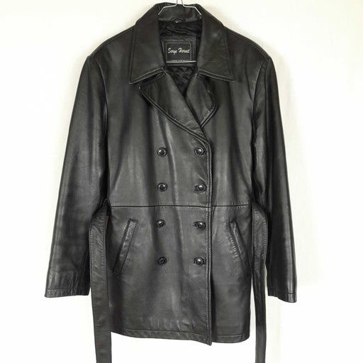 Leather trench coat