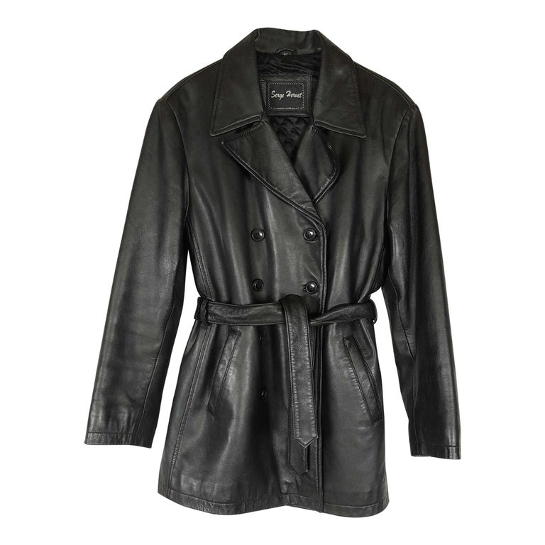 Leather trench coat