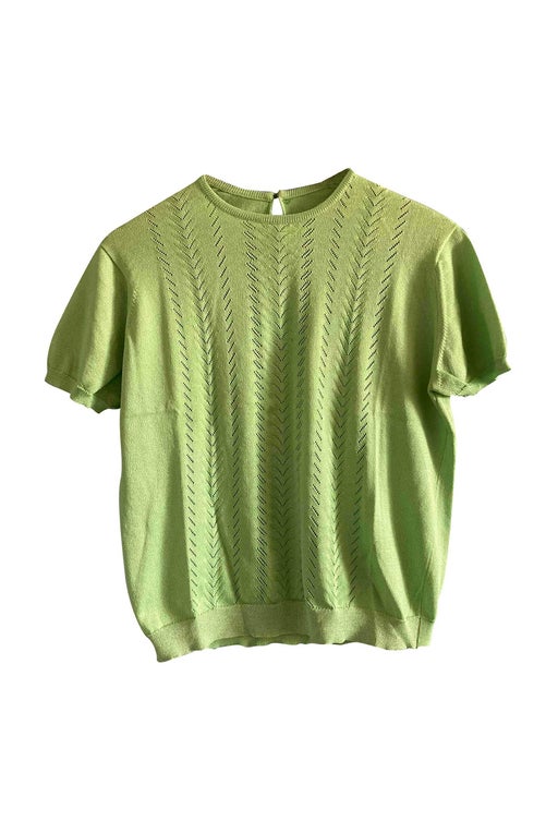 Green knit top