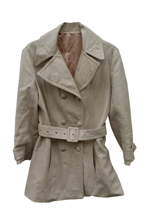 Leather trench coat