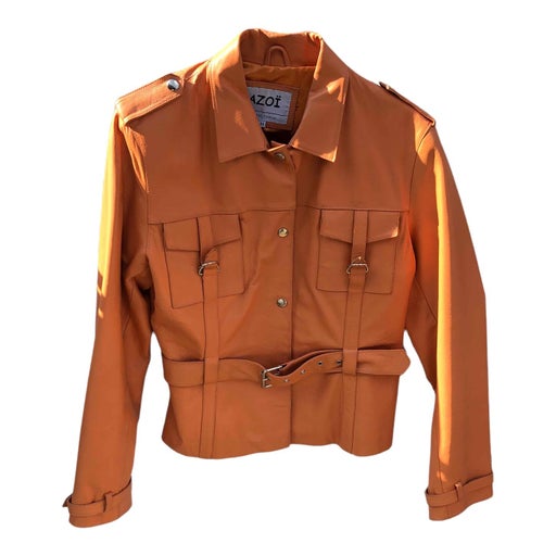 90's leather safari jacket