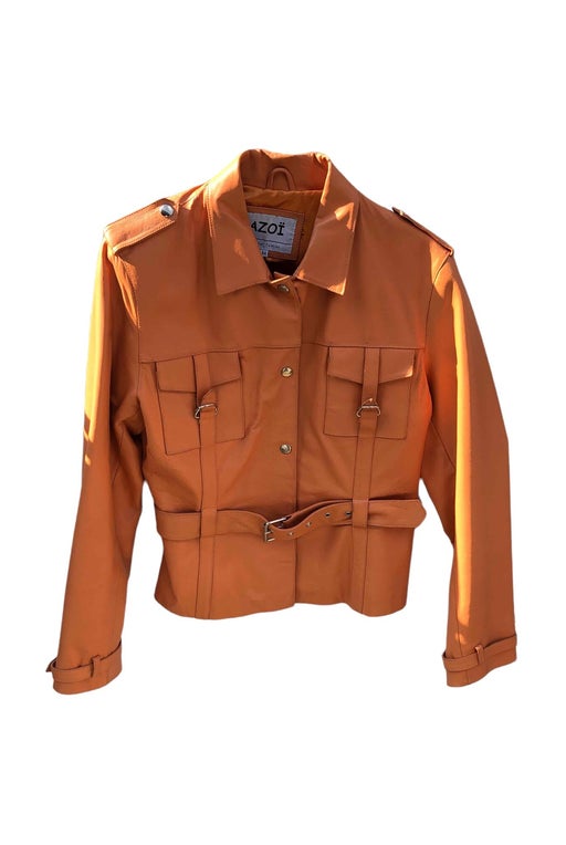 90's leather safari jacket