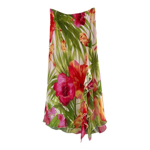 Asymmetrical floral skirt
