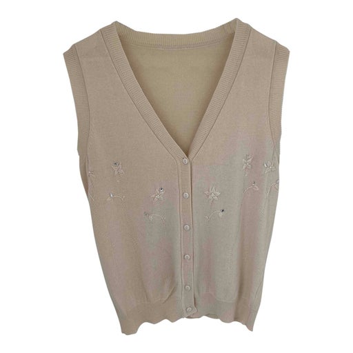 Embroidered ecru cardigan