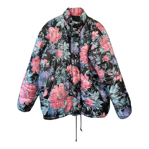 80's floral puffer jacket
