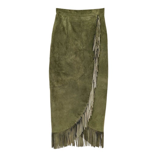 long suede skirt