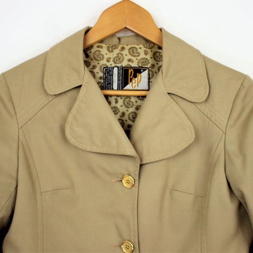 60' beige trench coat