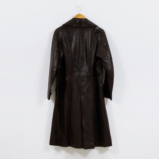 Leather trench coat