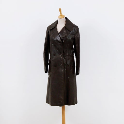 Leather trench coat