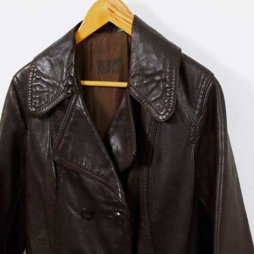 Leather trench coat