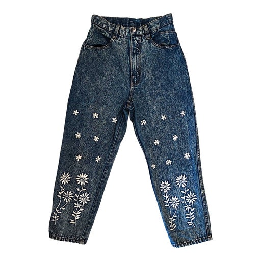 90's floral jeans