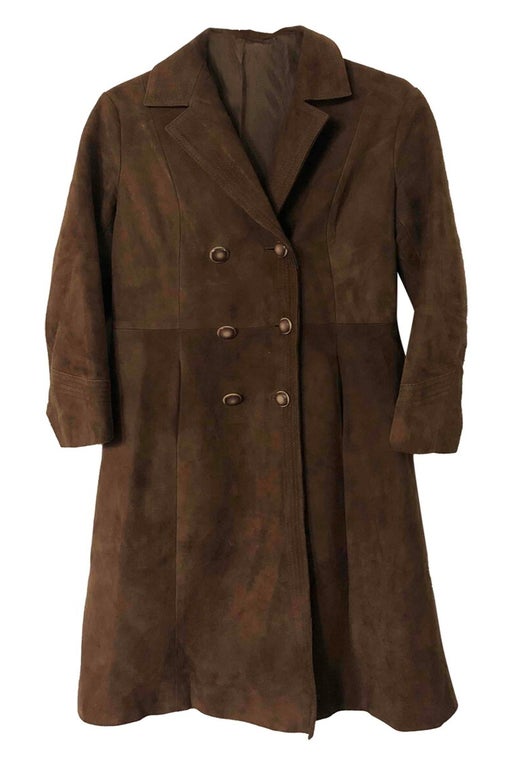 Suede trench coat