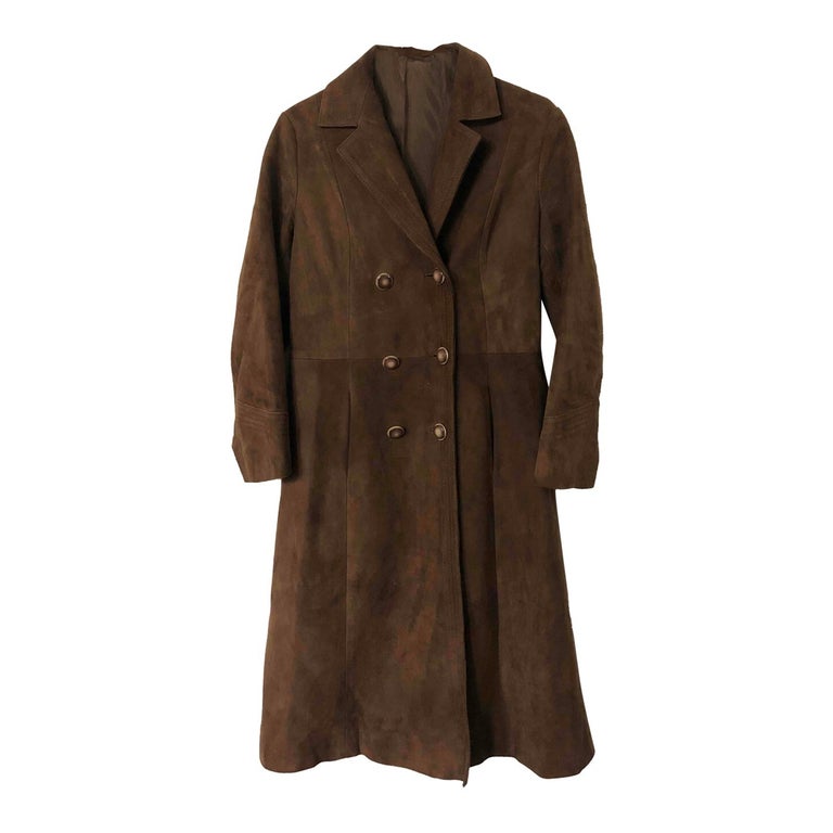 Suede trench coat