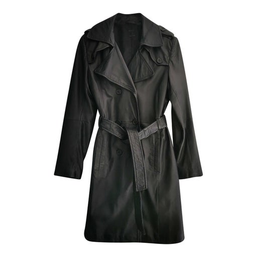 Leather trench coat