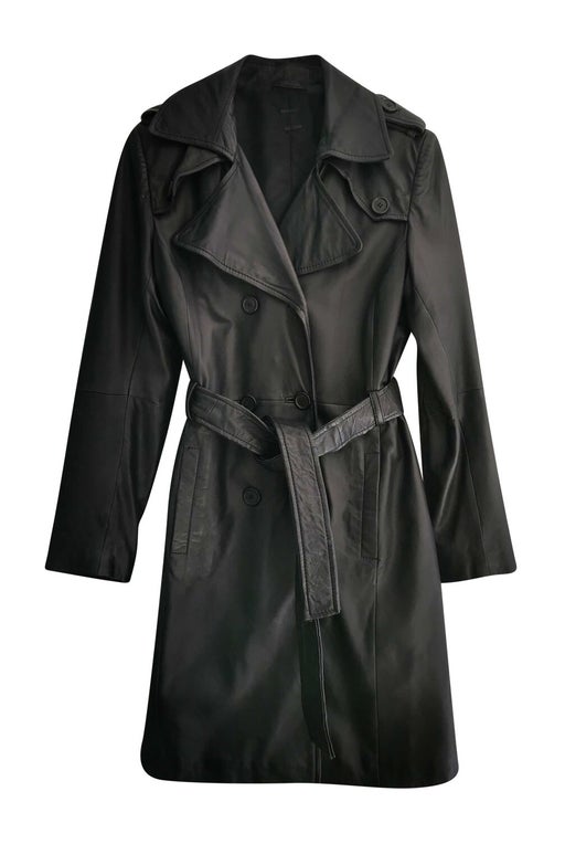 Leather trench coat