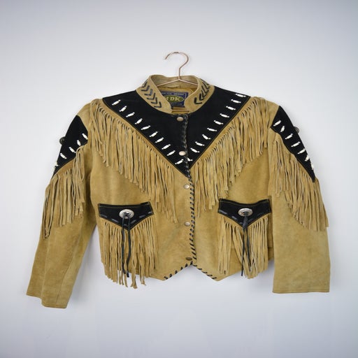 Veste en daim à franges