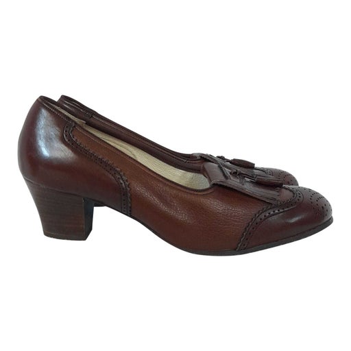 Mocassins à talons en cuir 