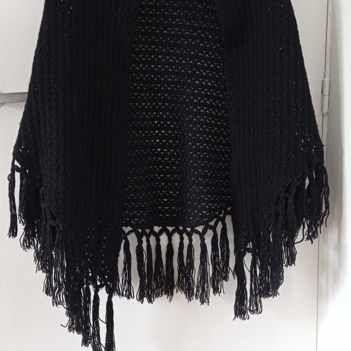Black wool shawl