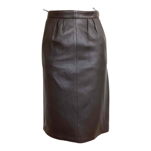 Leather midi skirt