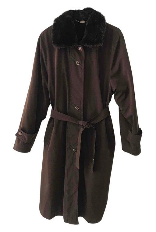 80's chocolate trench coat