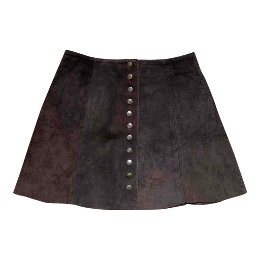 Leather trapeze skirt
