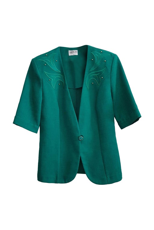Green short-sleeved jacket