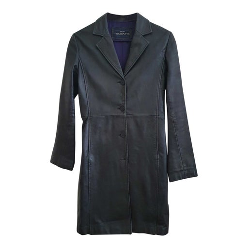 Leather trench coat