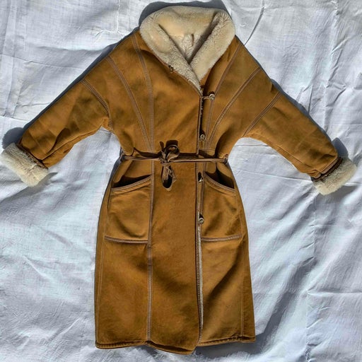 Long shearling coat