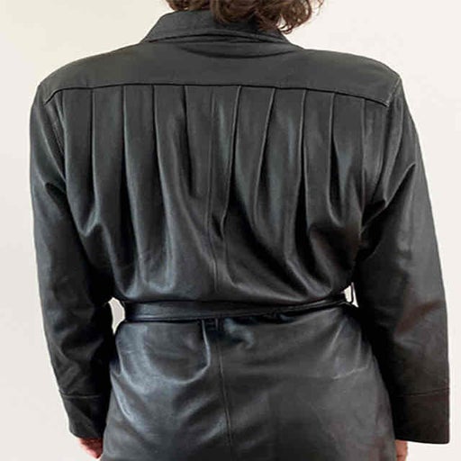 Leather trench coat