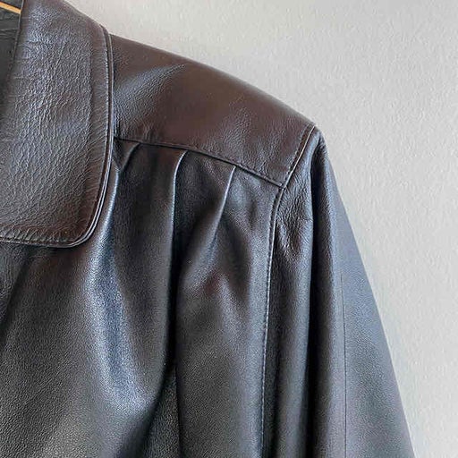 Leather trench coat