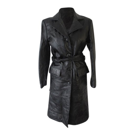 Leather trench coat