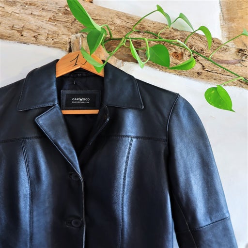 Leather trench coat