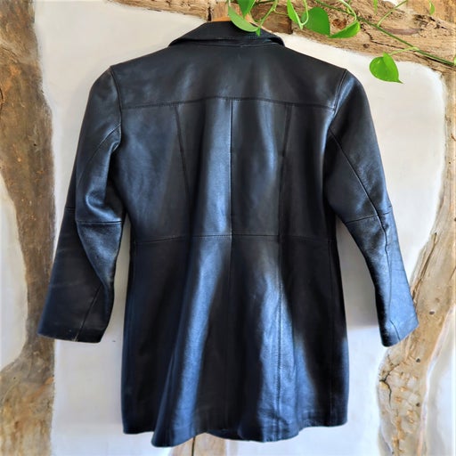 Leather trench coat