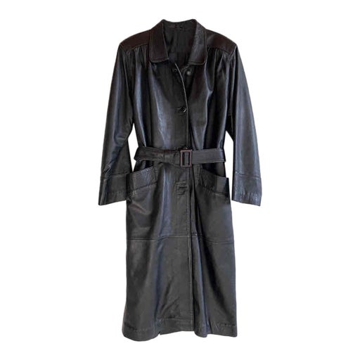 Leather trench coat