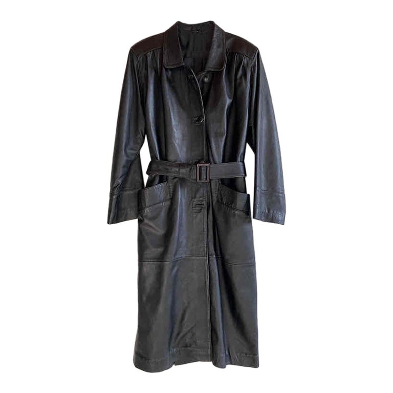 Leather trench coat