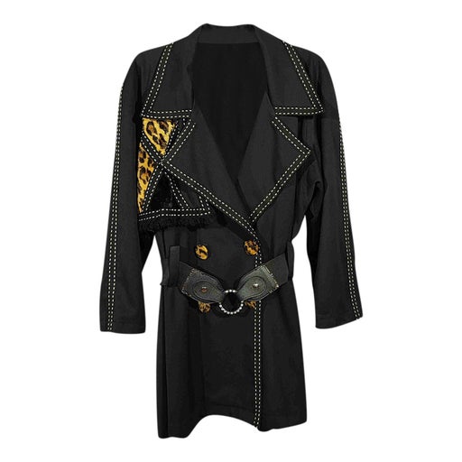 90's black trench coat