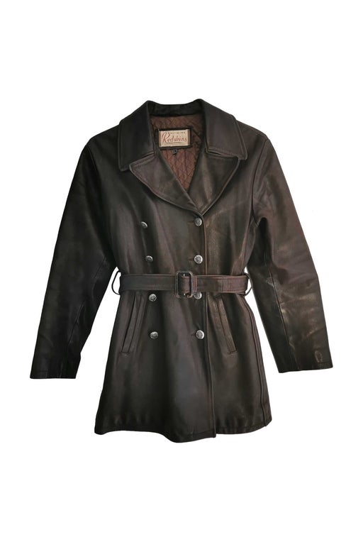 Leather trench coat