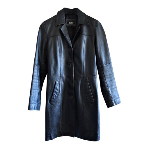 Leather trench coat
