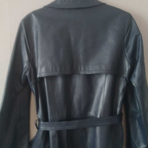 Leather trench coat