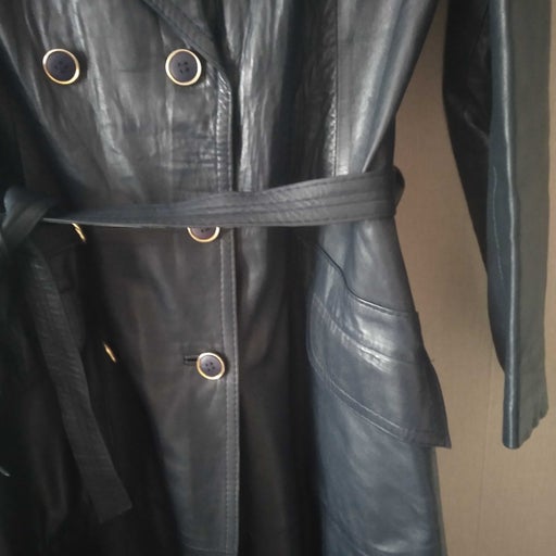 Leather trench coat