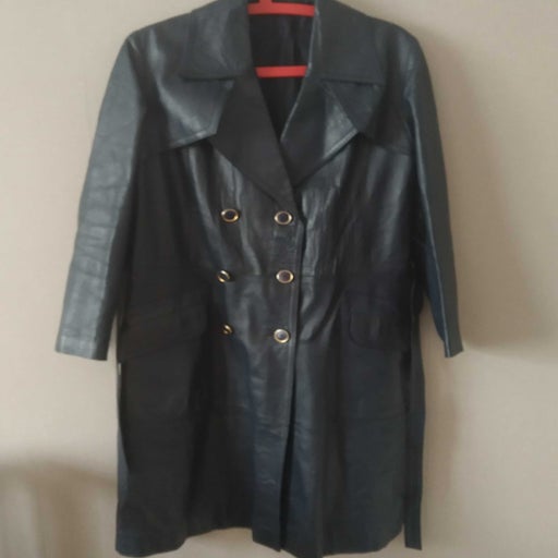 Leather trench coat