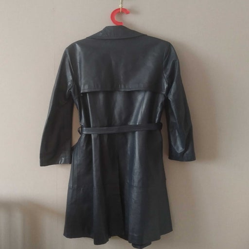 Leather trench coat