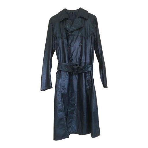 Leather trench coat